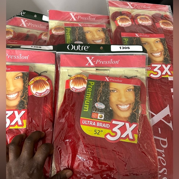 Outre Xpression 3x Ultra Braid Hair 52 Inches Red Color 130S - 5 Packs Kanekalon - Picture 5 of 9